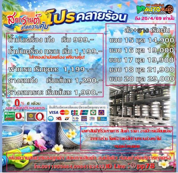 ยางรถยนต์ราคาถูก, ล้อแม็กราคาถูก